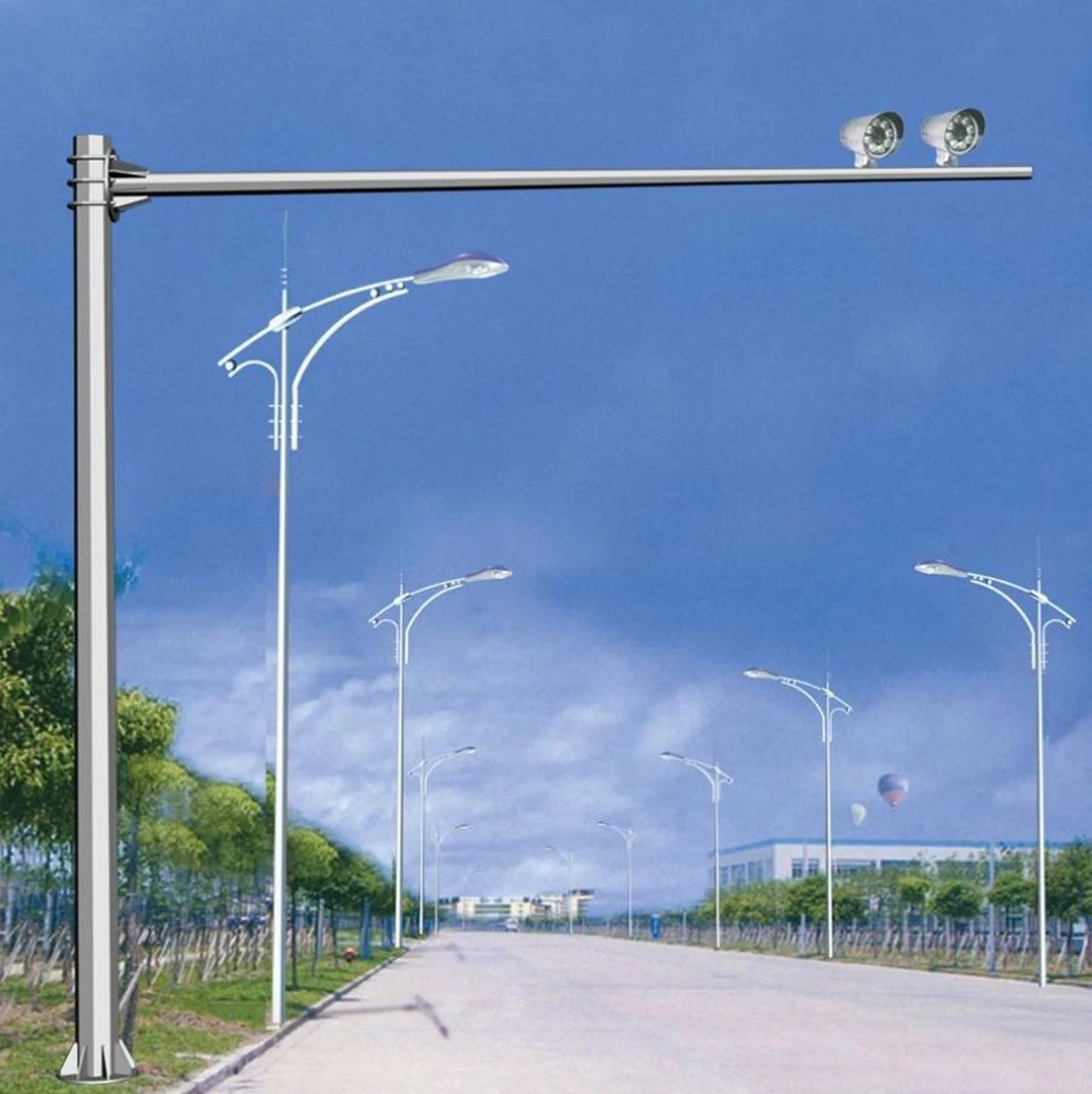 Outdoor Traffic CCTV Camera Monitoring Mast Steel CCTV Pole