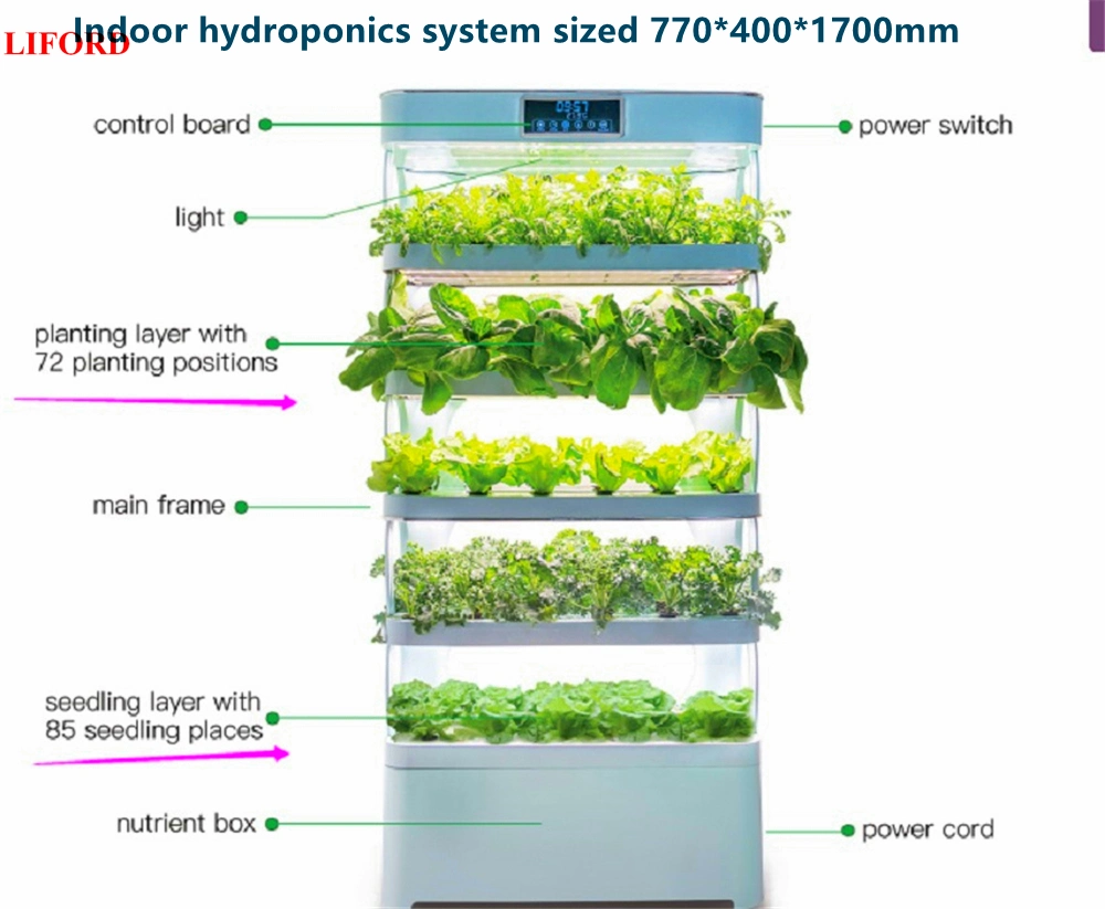 Home Garden Smart Nft Hydroponics System with LED Grow Lights